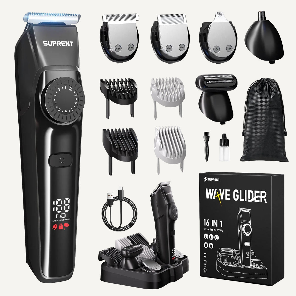SUPRENT Wave Glider 5-in-1 Beard Trimmer BT576BX