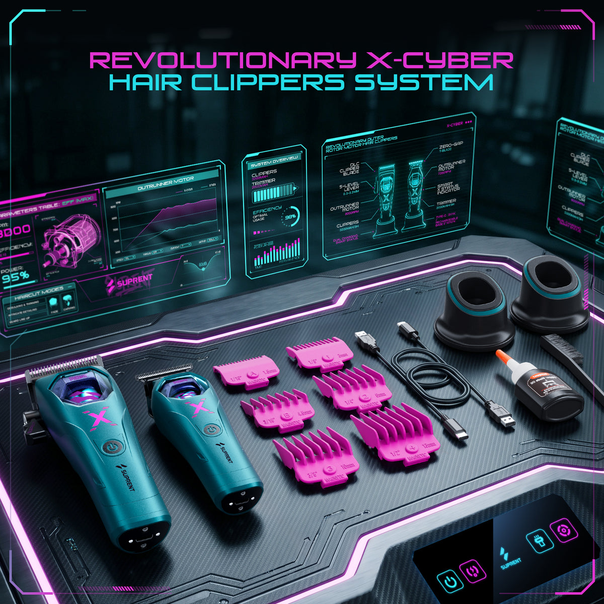 SUPRENT X-CYBER Clipper Trimmer Combo HC796EX