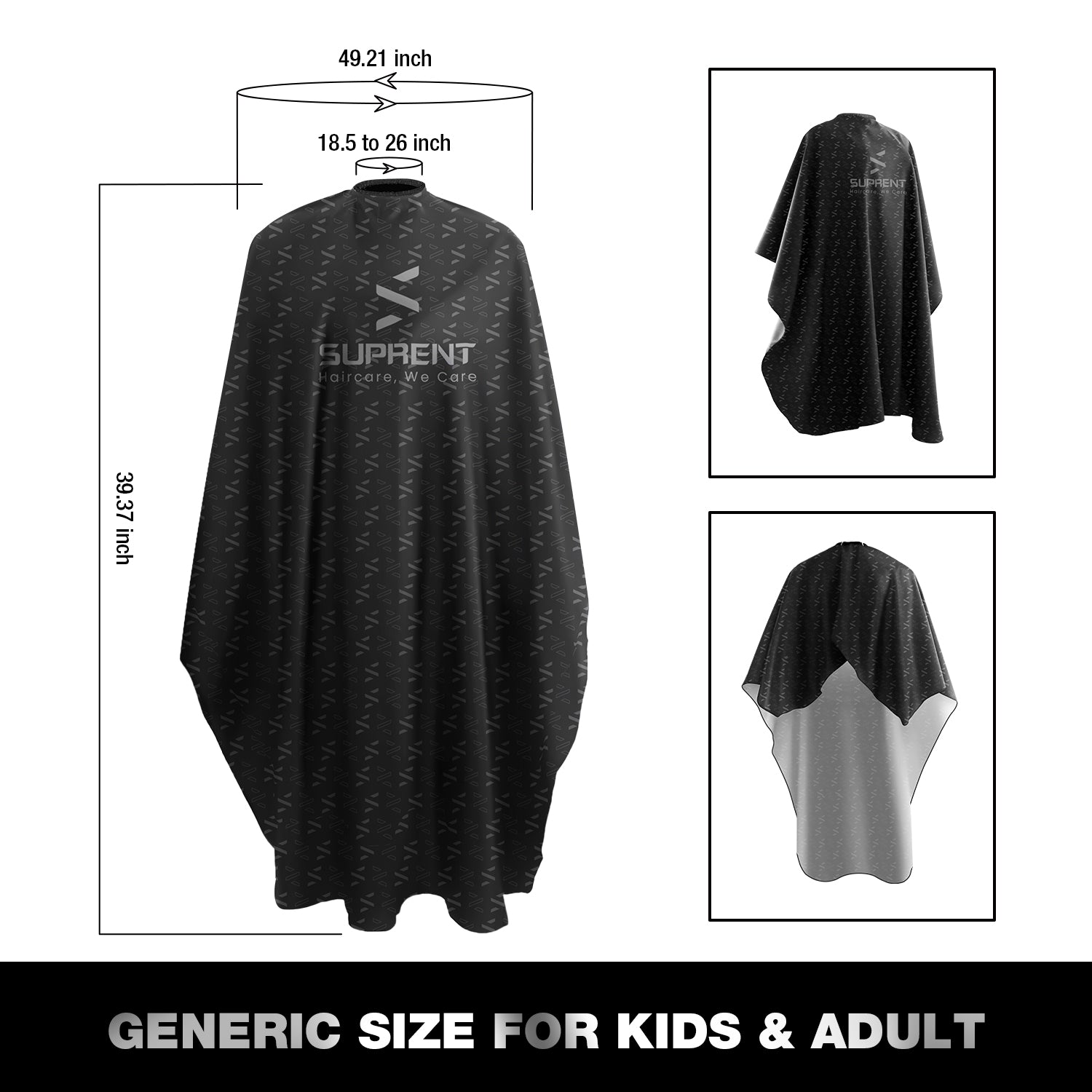 SUPRENT Barber Haircut Apron Black WB-2A