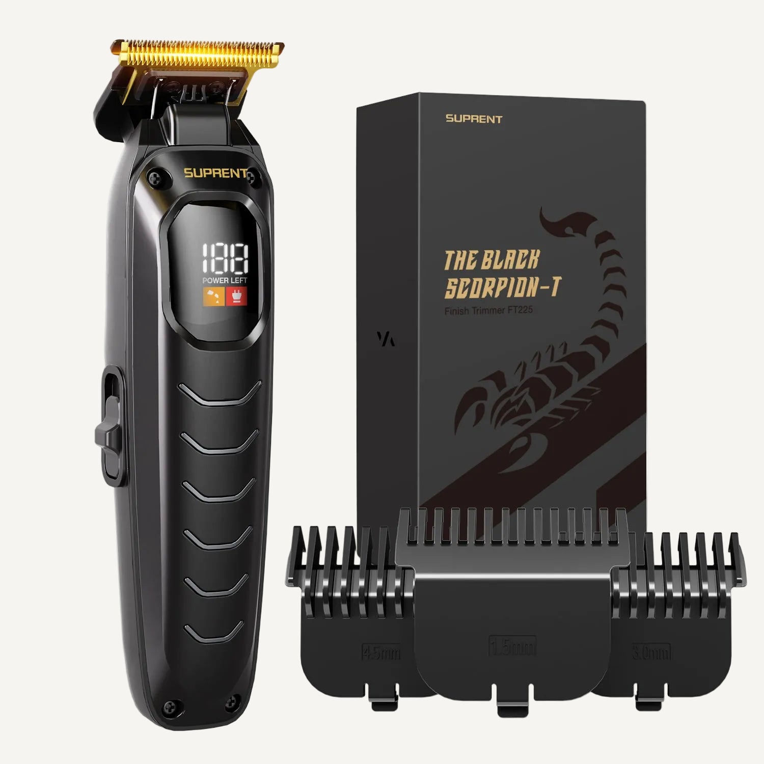 SUPRENT FT225BX Black Scorpion | Zero-Gap Titanium Blade Trimmer