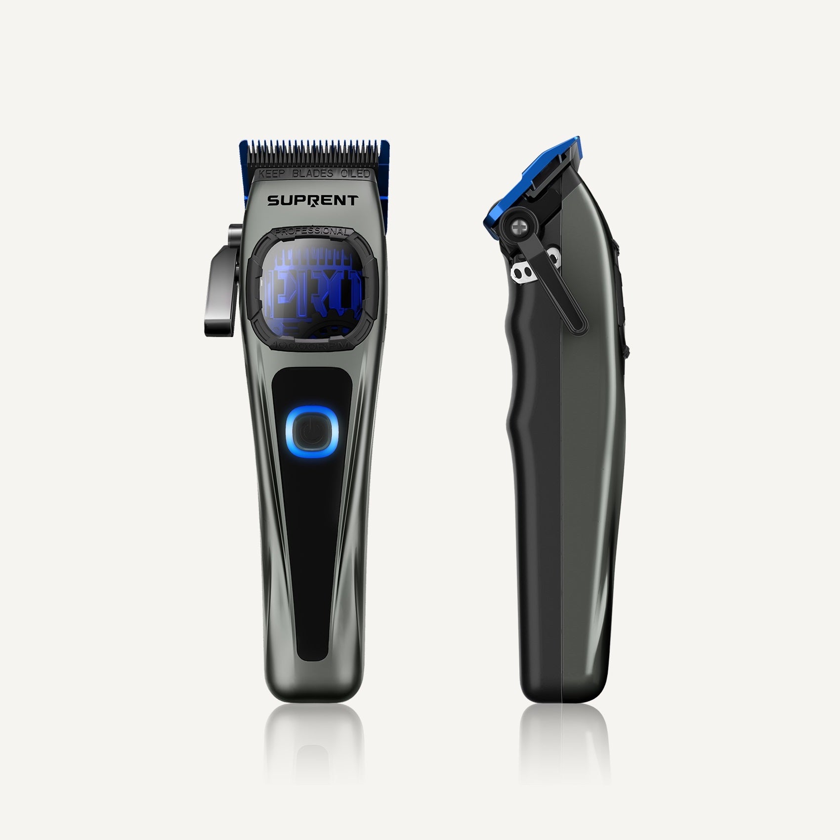 SUPRENT HC586TX StormGray hair clipper and trimmer - side profile
