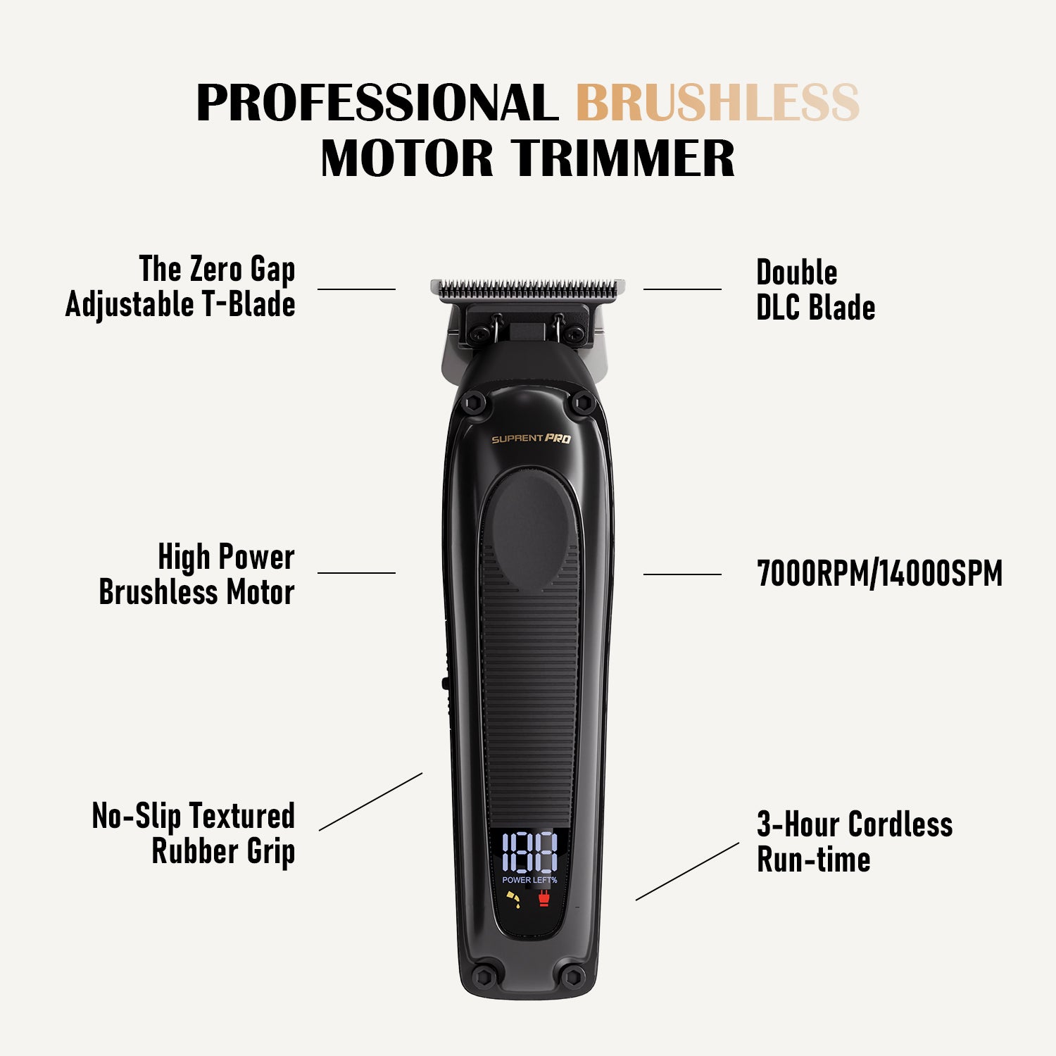 SUPRENT FT775BX Black Obsidian-T | 7000 RPM Professional Trimmer