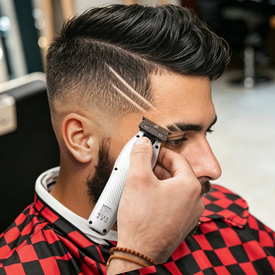 Barber Styling Hair with SUPRENT FANGS Assassin Edition Clipper Trimmer Combo